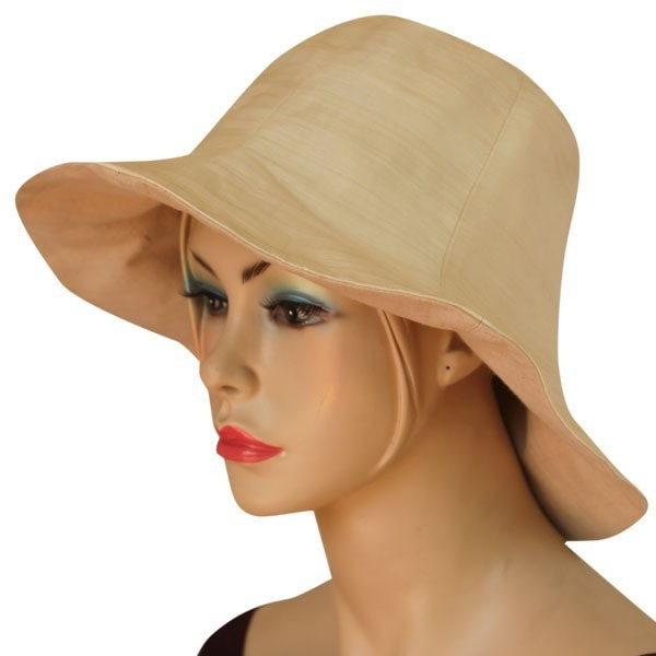 lotus and silk beige hat, lined with cotton, ethical fashion